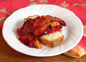 Lemon Cake with Baked Fruit