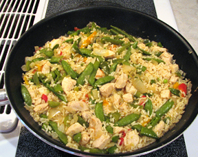 Stir Fried Chicken and Vegetables with Rice