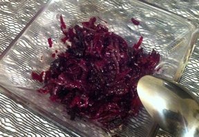 Healthy and Easy Vegan beet salad with prunes