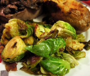 Brussel Sprouts with Onion and Bacon