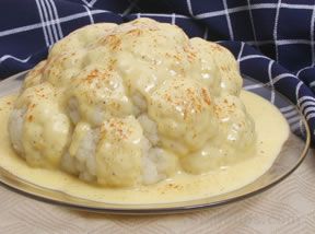 Cauliflower Topped with Cheese Sauce Recipe