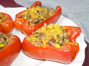 Stuffed Red Peppers with Salsa