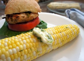 Sweet Corn with Cilantro Butter