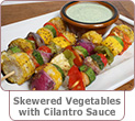 Skewered Vegetables with Cilantro Sauce