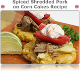 Spiced Shredded Pork On Corn Cakes Recipe