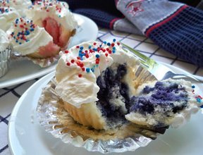 Red, White & Blue Fresh Berry Cupcakes