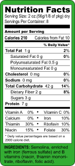 Pasta Nutritional Facts - How To Cooking Tips - RecipeTips.com